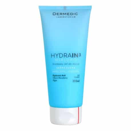 Le gel nettoyant Dermedic Hydrain permet de laver la peau du visage en douceur et profondeur